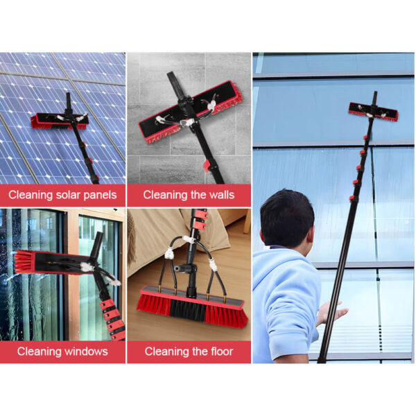 Solar Panel Cleaning Equipment_ 20ft Water Fed Pole with Squeegee Kit